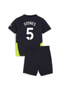 Fotbalové Dres Manchester City John Stones #5 Dětské Venkovní Oblečení 2024-25 Krátký Rukáv (+ trenýrky)